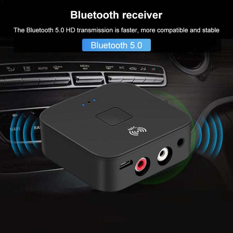 B11 Bluetooth 5.0 Receiver AUX NFC to 2 x RCA Audio Adapter - Audio Receiver Transmitter by PMC TechLife | Online Shopping South Africa | PMC TechLife