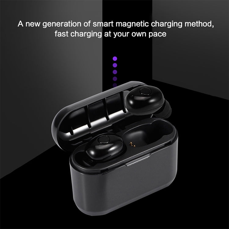 DT-4 IPX Water-resistant Bluetooth 5.0 Wireless Bluetooth Earphone with 350mAh Magnetic Charging Box, Support for Calling(Dark Blue)