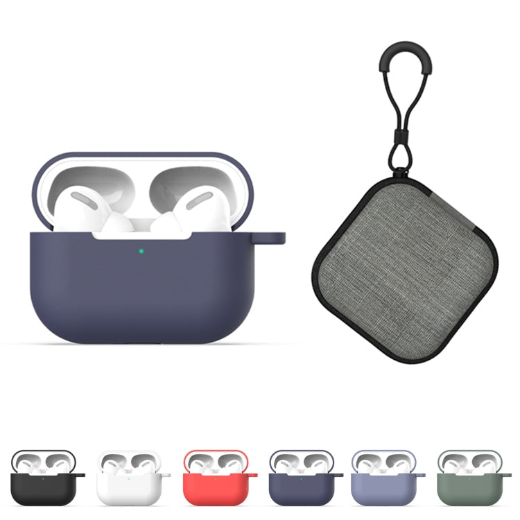 For AirPods Pro 5 in 1 Silicone Earphone Protective Case + Earphone Bag + Earphones Buckle + Hook + Anti-lost Rope Set(White) - free shipping - PMC TechLife - Order now!