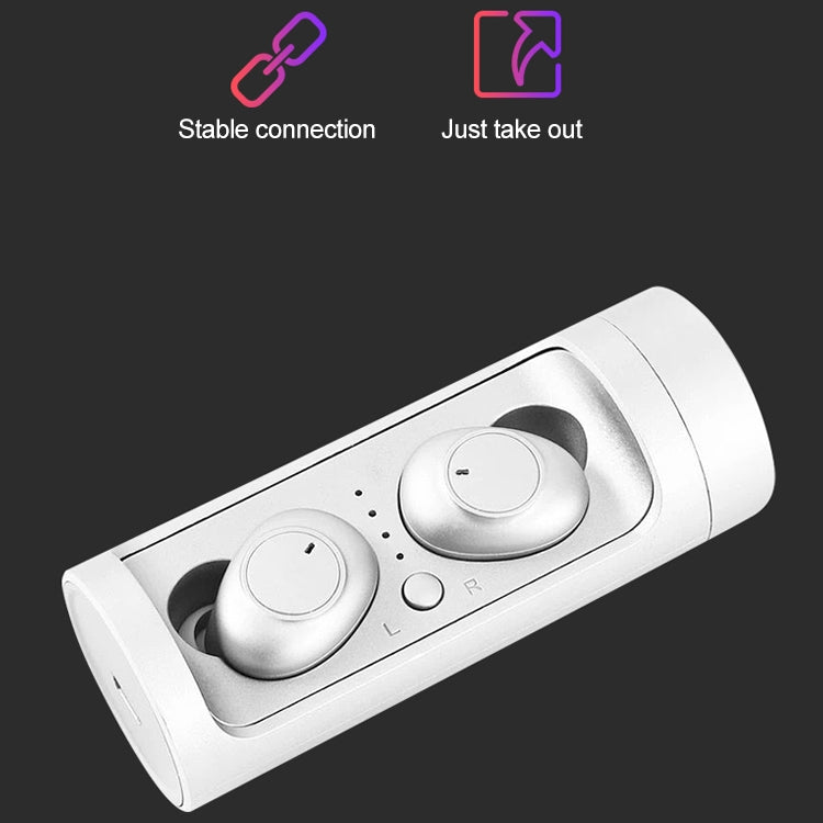 DT-15 Wireless Two Ear Bluetooth Headset Supports Touch & Smart Magnetic Charging & Power On Automatic Pairing (Black)