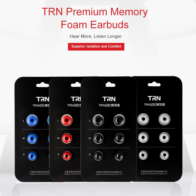 TRN Earphone Silicone Memory Foam Earplug(Red)