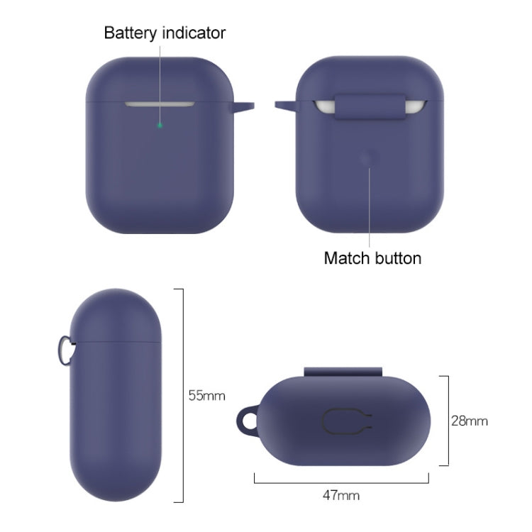 Wireless Earphones Shockproof Silicone Protective Case for Apple AirPods 1 / 2(Blue)