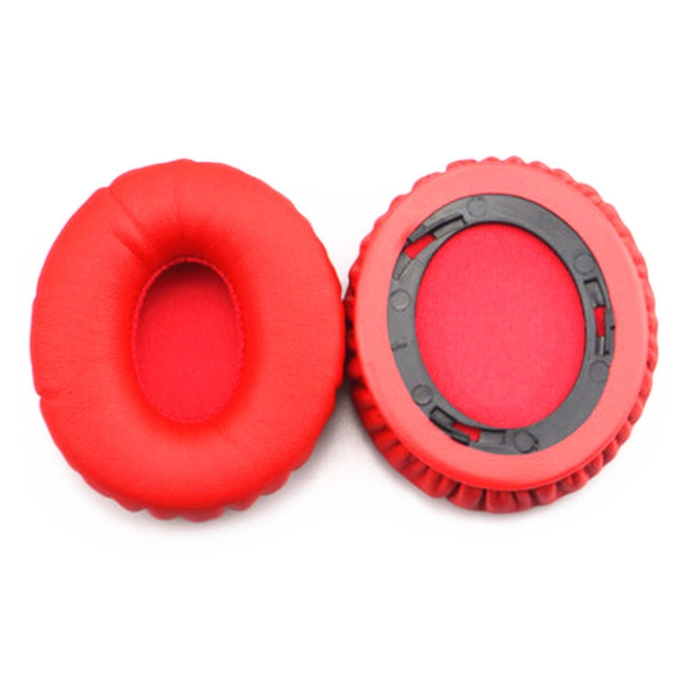 2 PCS For Beats Solo HD / Solo 1.0 Headphone Protective Leather Cover Sponge Earmuffs (Red)
