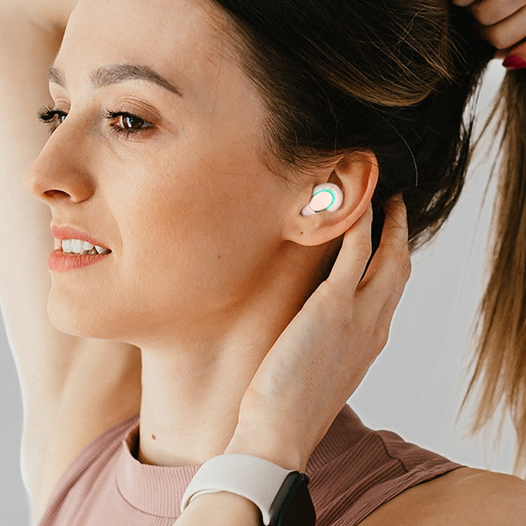 MD06 Mini In-ear TWS Wireless Touch Digital Display Bluetooth Earphone (Pink)