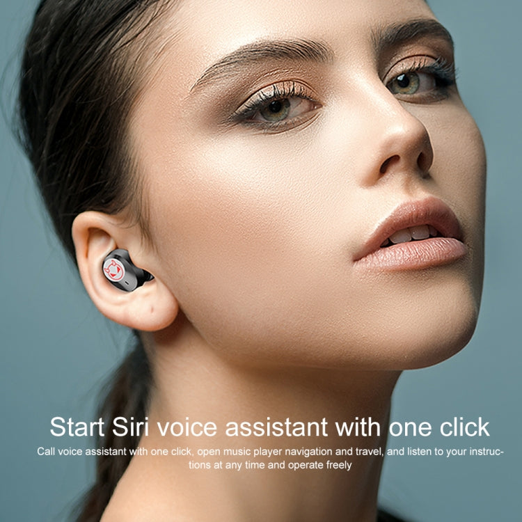 M23 Little Devil Pattern Intelligent Noise Reduction Touch Bluetooth Earphone with Three-screen Battery Display & Mirror Charging Box, Support HD Call & Siri (Black)