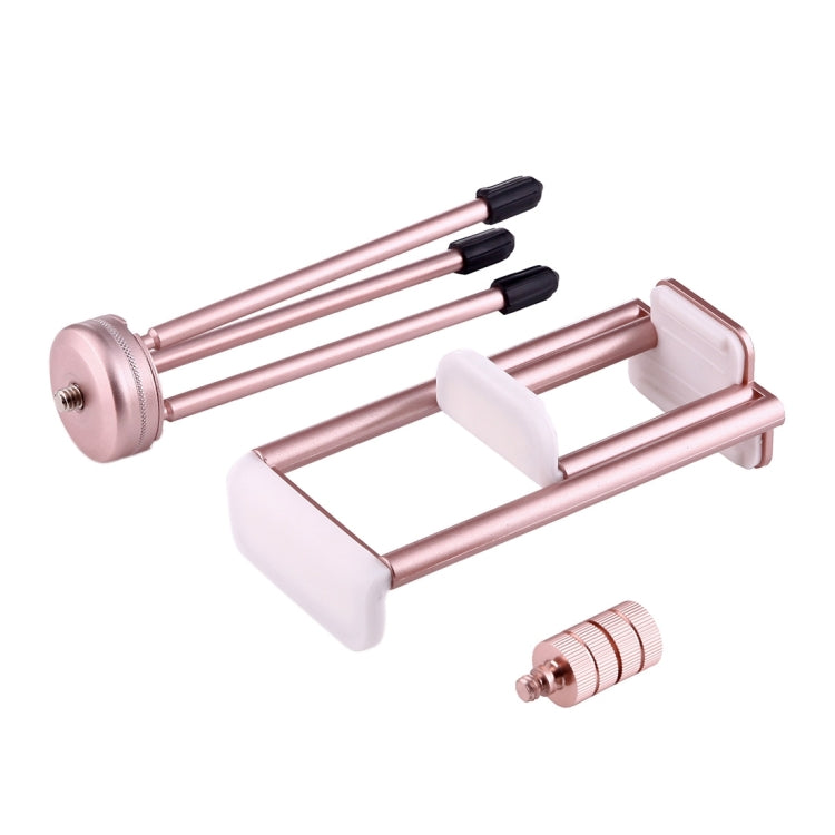 Multi-function Aluminum Alloy Tripod Mount Holder Stand , for iPad, iPhone, Samsung, Lenovo, Sony and other Smartphones & Tablets & Digital Cameras(Rose Gold)