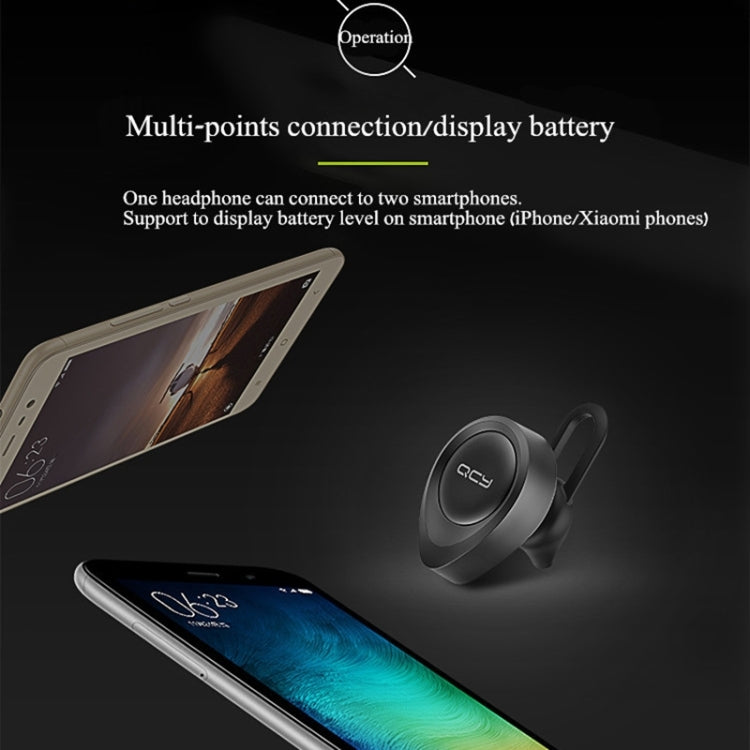 QCY J11 Universal Driving Wireless Bluetooth 4.1 Earphone with Mic for Smart Phones or Other Bluetooth Devices, Effective Bluetooth Distance: 10M(Black) - Bluetooth Earphone by QCY | Online Shopping South Africa | PMC Jewellery | Buy Now Pay Later Mobicred