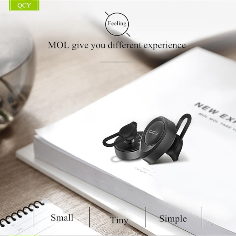 QCY J11 Universal Driving Wireless Bluetooth 4.1 Earphone with Mic for Smart Phones or Other Bluetooth Devices, Effective Bluetooth Distance: 10M(Black) - Bluetooth Earphone by QCY | Online Shopping South Africa | PMC Jewellery | Buy Now Pay Later Mobicred