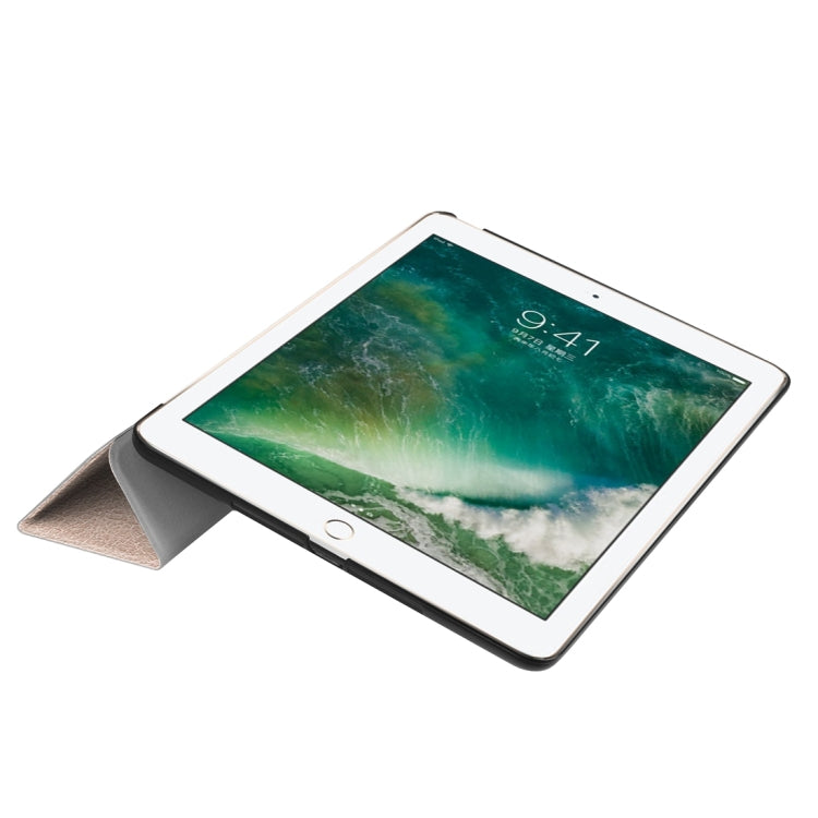 For iPad 9.7 (2018) & iPad 9.7 (2017) Custer Texture Horizontal Flip Leather Case with Three-folding Holder & Sleep / Wake-up Function(Rose Gold) - free shipping - PMC TechLife - Order now!