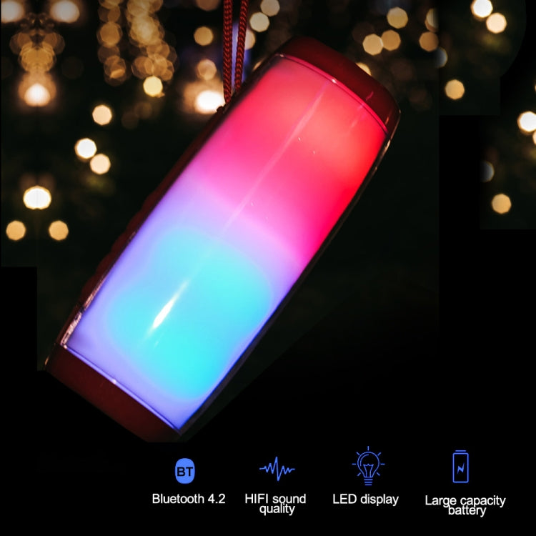 T&G TG157 Bluetooth 4.2 Mini Portable Wireless Bluetooth Speaker with Melody Colorful Lights(Red)
