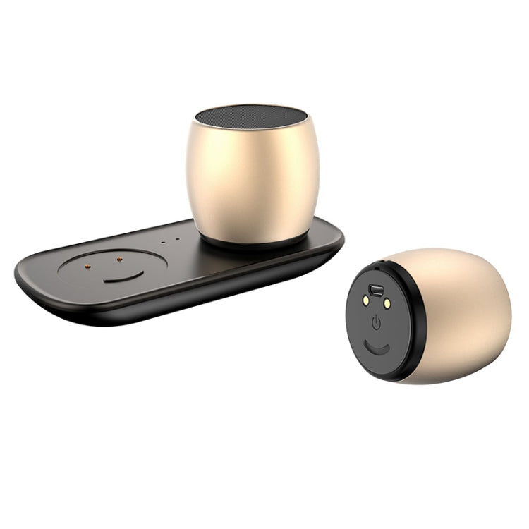 SARDiNE F1 Aluminium Alloy Stereo Wireless Bluetooth Speaker with Charging Dock, Support Hands-free(Gold) - free shipping - PMC Jewellery - Order now!