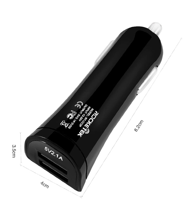 ROCKETEK CC2P DC 5V 4.2A Dual USB Smart Car Charger - Car Charger by ROCKETEK | Online Shopping South Africa | PMC Jewellery | Buy Now Pay Later Mobicred
