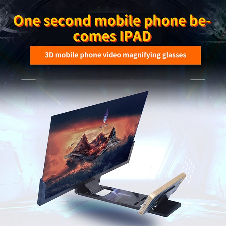F3 14 inch Radiation Protection Universal Mobile Phone Screen Amplifier 3D HD Video Amplifier with Stand(Black) - Screen Magnifier by PMC TechLife | Online Shopping South Africa | PMC TechLife