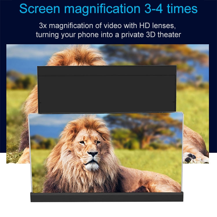 F18 12 inch Rotatable Folding Universal Mobile Phone Screen Amplifier HD Video Amplifier with Block Light Card, Book Shape Version(Blue)