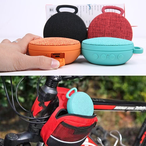 A01L Cloth Texture Round Portable Mini Bluetooth Speaker, Support Hands-free Call & TF Card(Green)