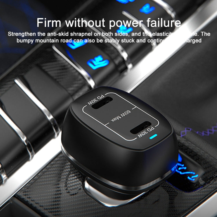ACC-580 Dual Ports PD 60W Fast Charging Car Charger(White) - Car Charger by PMC TechLife | Online Shopping South Africa | PMC TechLife