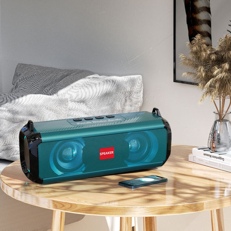 EBS-045 Wireless Stereo RGB Mini Portable Outdoor Music Subwoofer Stereo Speaker with Light (Green)