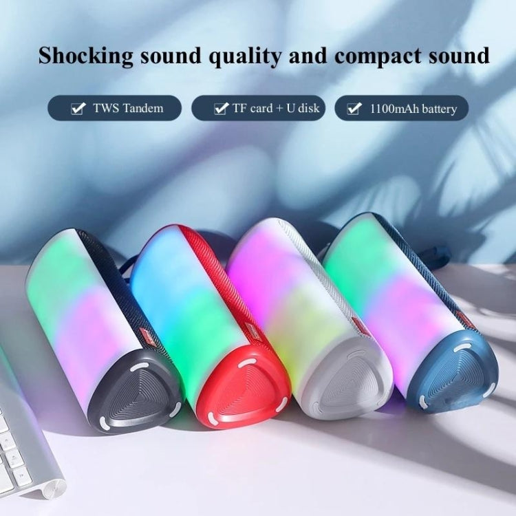 T&G TG357 Portable Wireless Bluetooth Speaker Outdoor Subwoofer with RGB Colorful Light & TWS(Blue) - Desktop Speaker by T&G | Online Shopping South Africa | PMC TechLife | Buy Now Pay Later Mobicred