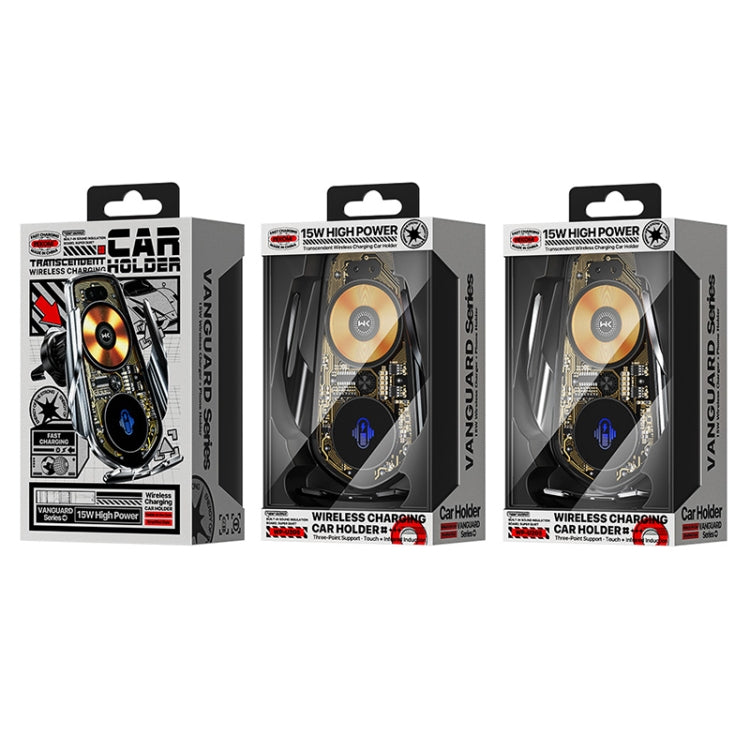 WK WP-U205 15W Vanguard Series Transcendent Wireless Charging Car Holder (Black) - Wireless Charger Holders by WK | Online Shopping South Africa | PMC TechLife | Buy Now Pay Later Mobicred