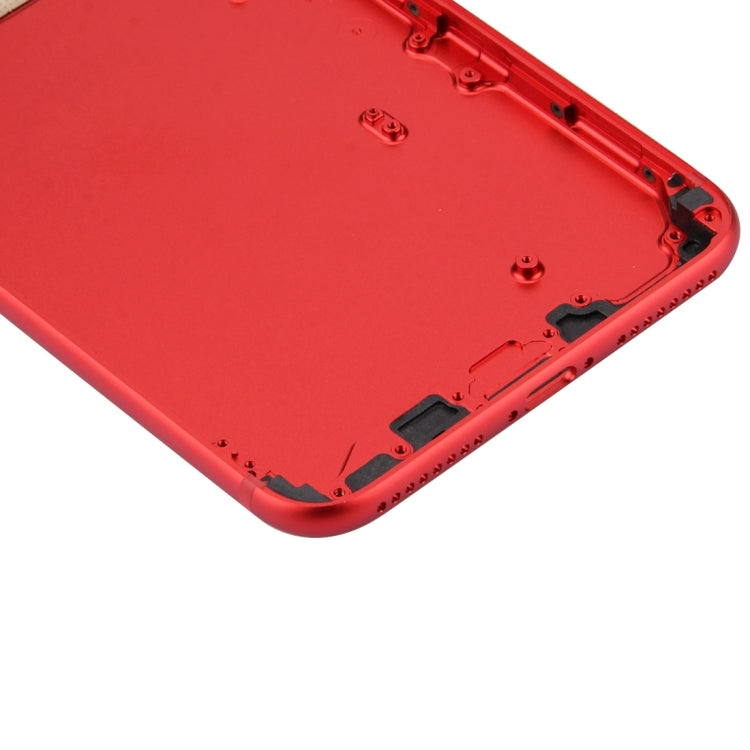 6 in 1 for iPhone 7 Plus (Back Cover (With Camera Lens) + Card Tray + Volume Control Key + Power Button + Mute Switch Vibrator Key + Sign) Full Assembly Housing Cover(Red)