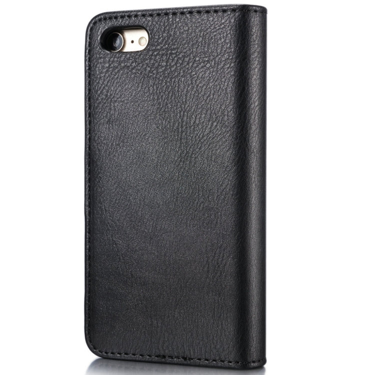 DG.MING For iPhone SE 2020 & 8 & 7 Crazy Horse Texture Horizontal Flip Detachable Magnetic Protective Case with Holder & Card Slots & Wallet(Black)