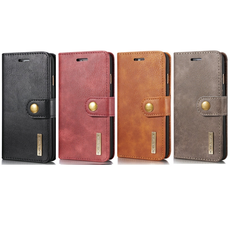 DG.MING For iPhone SE 2020 & 8 & 7 Crazy Horse Texture Horizontal Flip Detachable Magnetic Protective Case with Holder & Card Slots & Wallet(Brown) - More iPhone Cases by DG.MING | Online Shopping South Africa | PMC TechLife | Buy Now Pay Later Mobicred