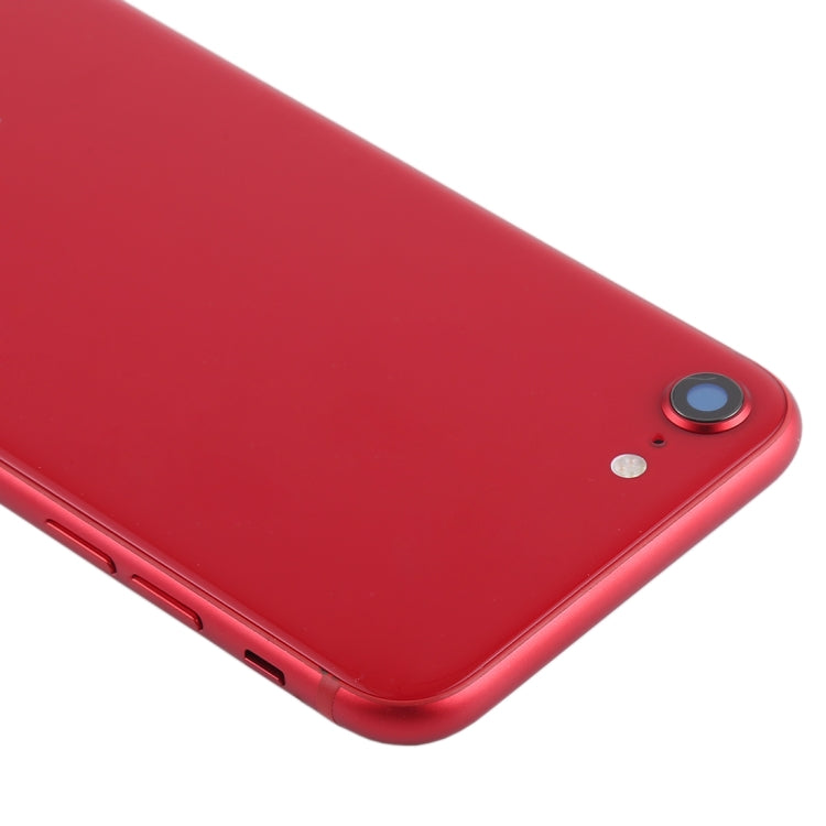 Battery Back Cover Assembly with Side Keys & Vibrator & Speaker Ringer Buzzer & Power Button + Volume Button Flex Cable & Card Tray for iPhone 8(Red)