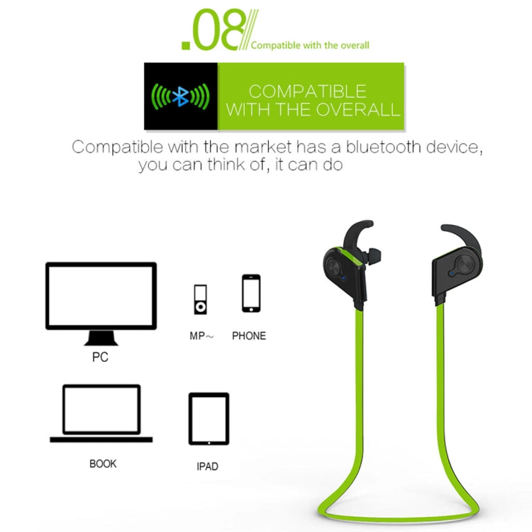 S20 Magnetic Switch Sweatproof Motion Wireless Bluetooth In-Ear Headset with Indicator Light & Mic, Distance: 10m, For iPad, Laptop, iPhone, Samsung, HTC, Huawei, Xiaomi, and Other Smart Phones(Black)