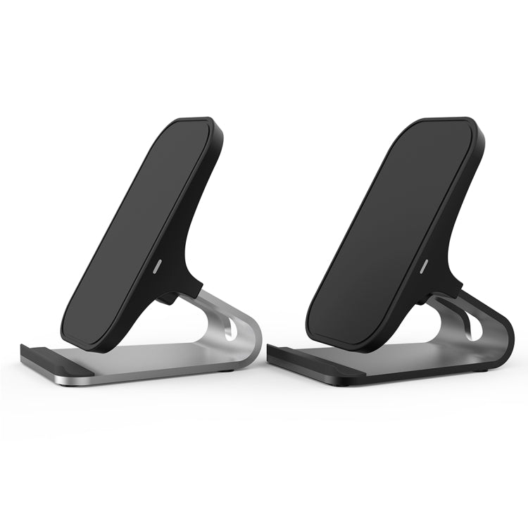 HAMTOD M5 15W Intelligent Dual Coil Design Qi Standard Holder Wireless Charger with Indicator Light, Support Fast Charging(Silver) - Wireless Charger by HAMTOD | Online Shopping South Africa | PMC TechLife | Buy Now Pay Later Mobicred