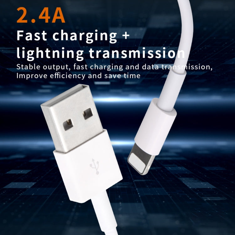 IVON CA19 2.4A USB to 8 Pin Fast Charge Data Cable for iPhone, iPad, Length: 1m - Normal Style Cable by IVON | Online Shopping South Africa | PMC Jewellery | Buy Now Pay Later Mobicred