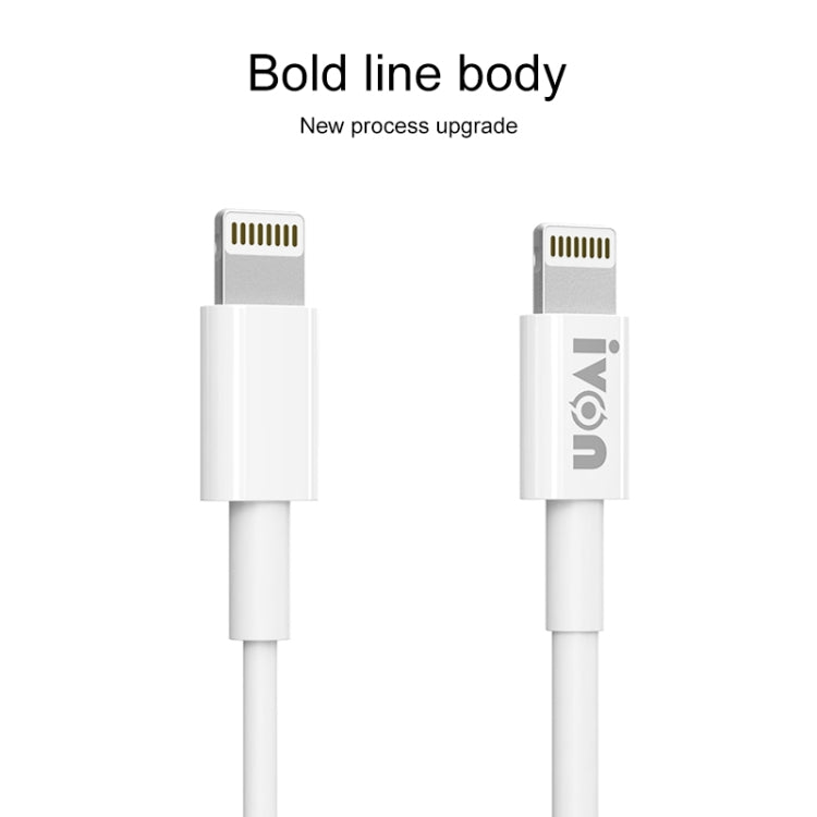 IVON CA70 8 Pin Fast Charging Data Cable, Length: 1m (White)