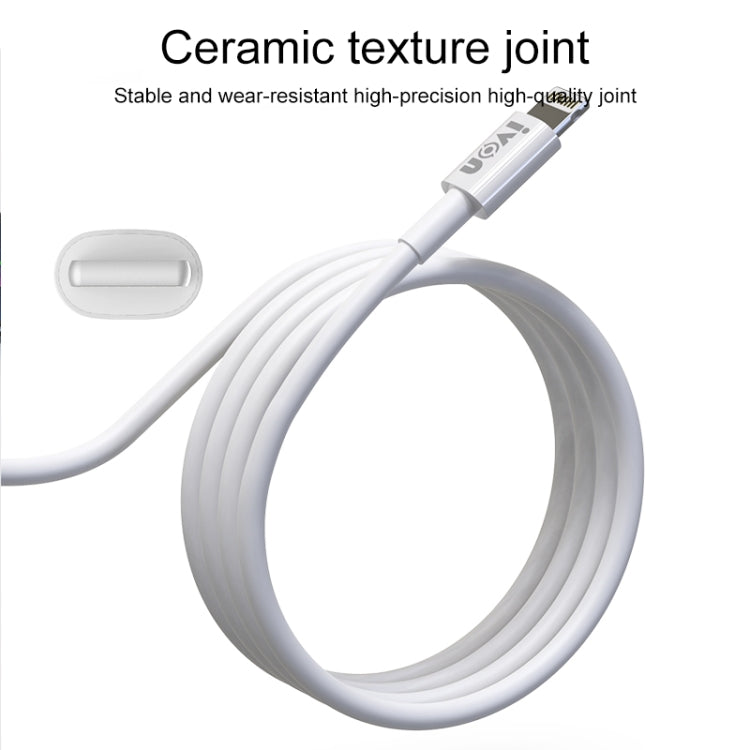 IVON CA70 8 Pin Fast Charging Data Cable, Length: 1m (White)
