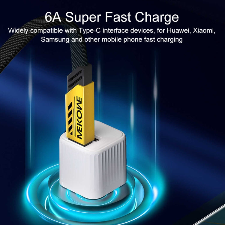 WK WDC-190a Mech Series 6A USB to USB-C/Type-C Fast Charge Data Cable, Length: 1m(Tarnish)