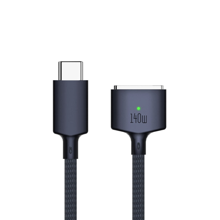 140W USB-C / Type-C to MagSafe 3 Nylon Braided Magnetic Charging Cable, Length: 2m (Blue)
