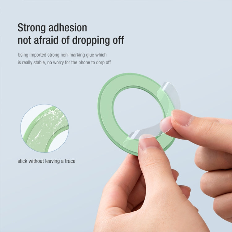 2 PCS NILLKIN Portable PU Leather Magnetic Ring Sticker (Green) - Hand-Sticking Bracket by NILLKIN | Online Shopping South Africa | PMC Jewellery | Buy Now Pay Later Mobicred