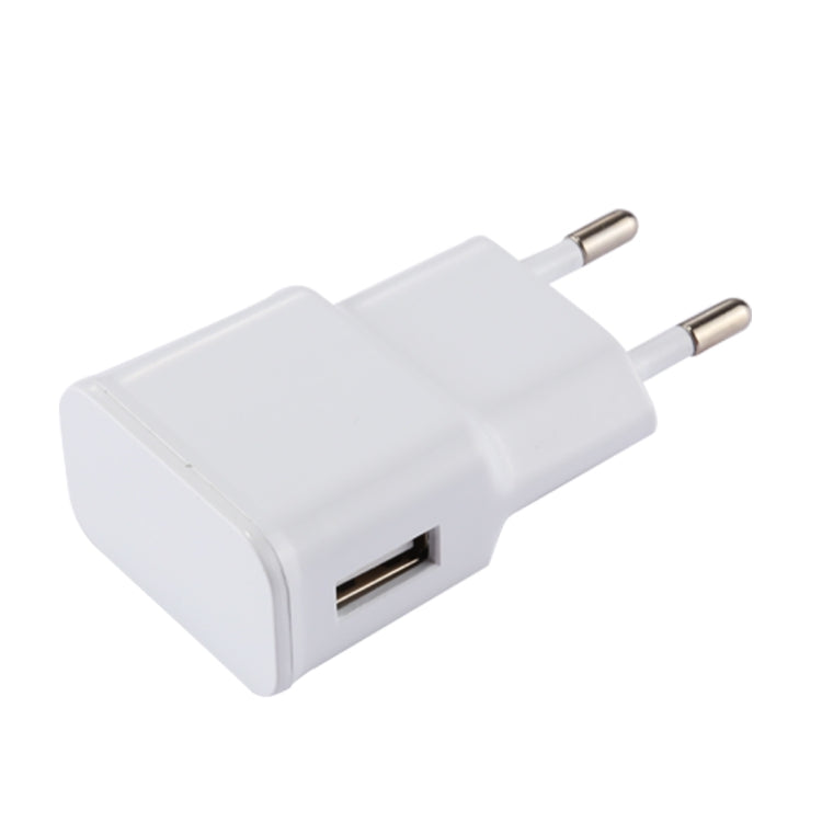 For iPhone 5V 2.1A Intellgent Identification USB Charger with 1m USB to 8 Pin Charging Cable, EU Plug(White)