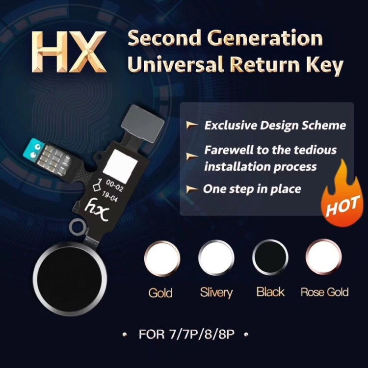 New Design Home Button (2 nd ) with Flex Cable for iPhone 8 Plus / 7 Plus / 8 / 7(Silver)