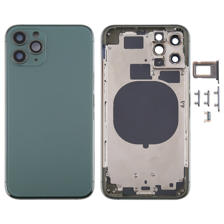 Back Housing Cover with SIM Card Tray & Side keys & Camera Lens for iPhone 11 Pro Max(Green)