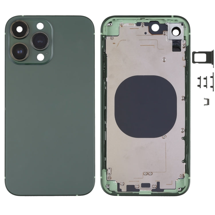 Frosted Frame Back Housing Cover with Appearance Imitation of iP13 Pro for iPhone XR(Green)