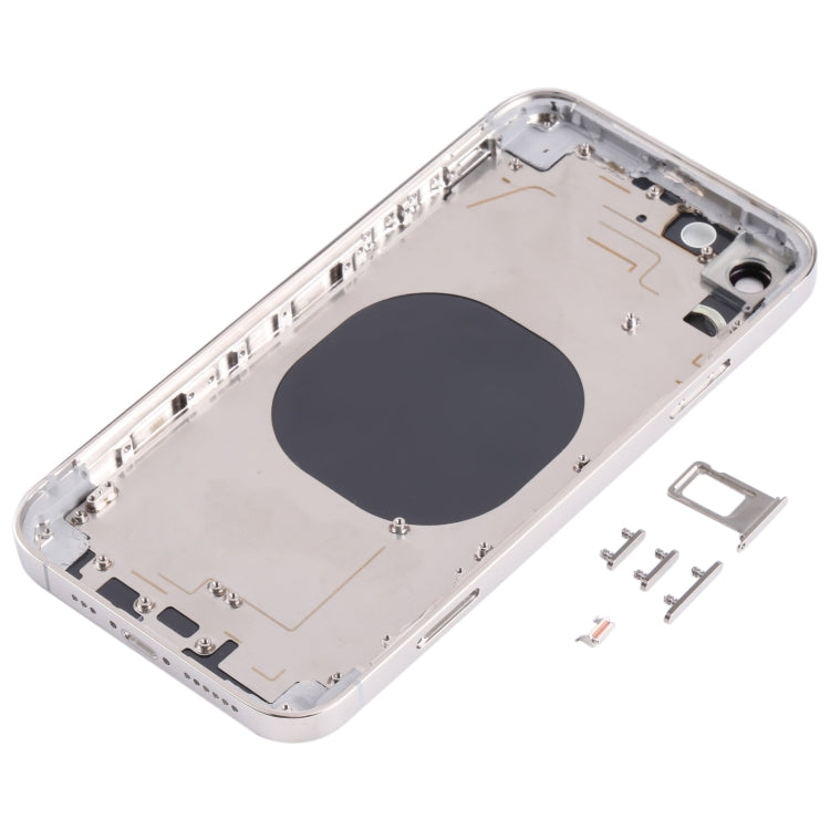 Stainless Steel Material Back Housing Cover with Appearance Imitation of iP13 Pro for iPhone XR(White)