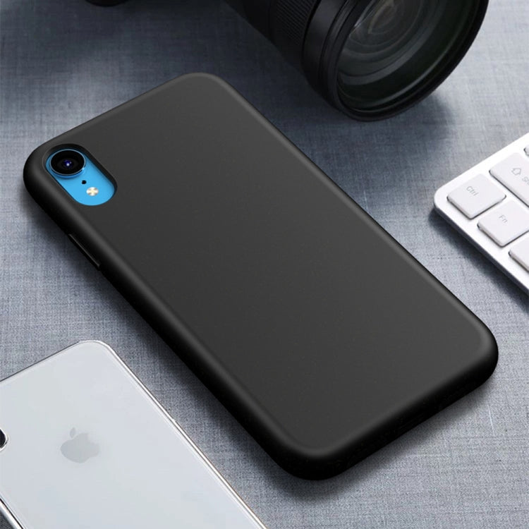 For iPhone XR Starry Series Shockproof Straw Material + TPU Protective Case (Black)
