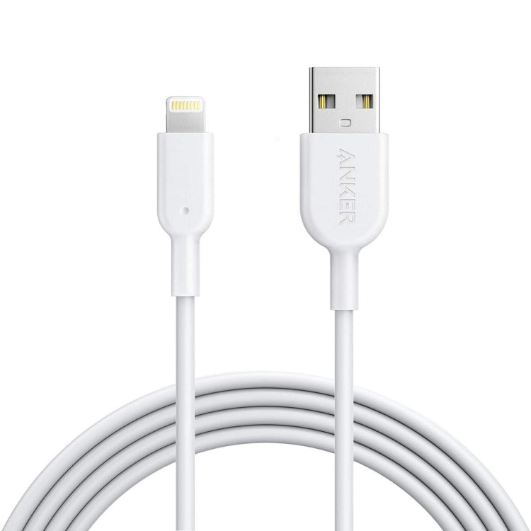 ANKER PowerLine II USB to 8 Pin MFI Certificated Charging Data Cable, Length: 0.9m(White) - MFI Cable by ANKER | Online Shopping South Africa | PMC Jewellery | Buy Now Pay Later Mobicred
