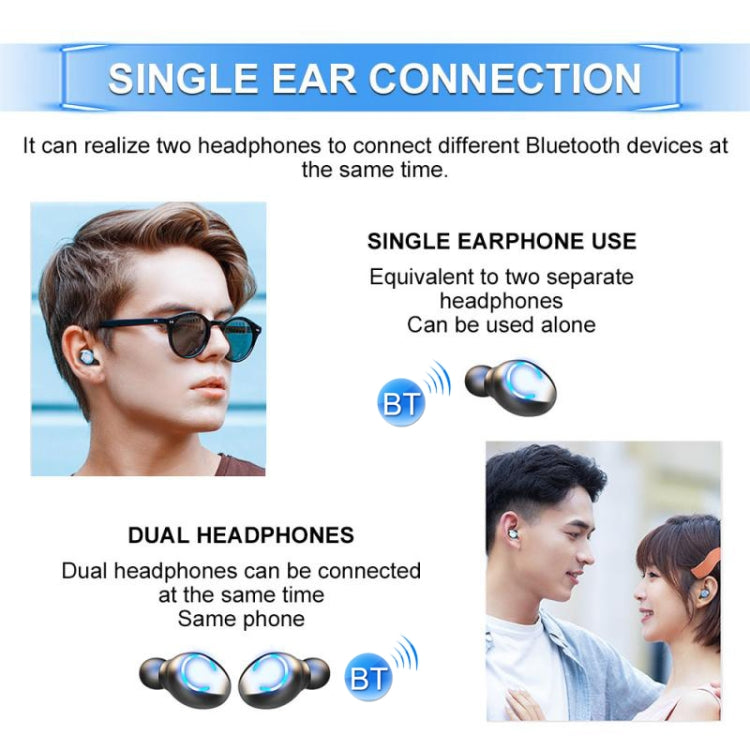 F9-8 TWS CVC8.0 Noise Cancelling Touch Mini Bluetooth Earphone with Charging Box, Support Three-screen LED Power Display & Mobile Phone Holder & Call & Voice Assistant(Black) - TWS Earphone by PMC TechLife | Online Shopping South Africa | PMC TechLife