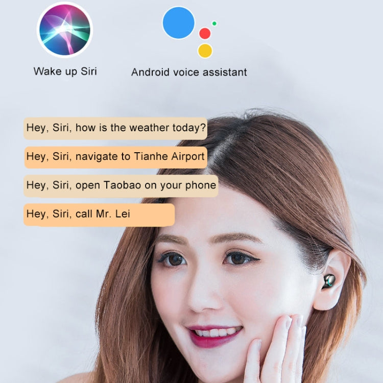 F9-5C Three-screen Digital Display Noise Reduction Bluetooth Earphone with Hand Strap(White) - Bluetooth Earphone by PMC TechLife | Online Shopping South Africa | PMC TechLife