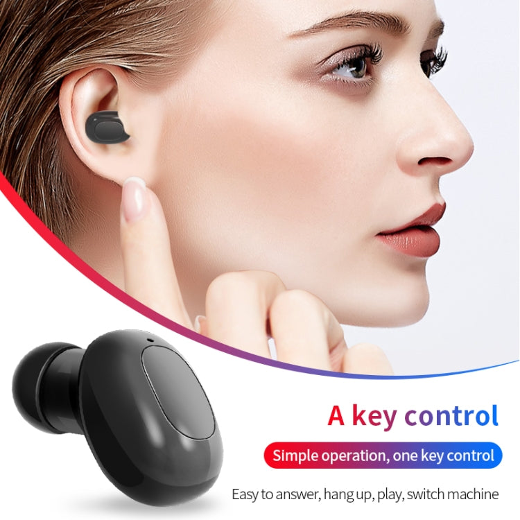 A10 TWS Space Capsule Shape Wireless Bluetooth Earphone with Magnetic Charging Box & Lanyard, Support HD Call & Automatic Pairing Bluetooth(Black)