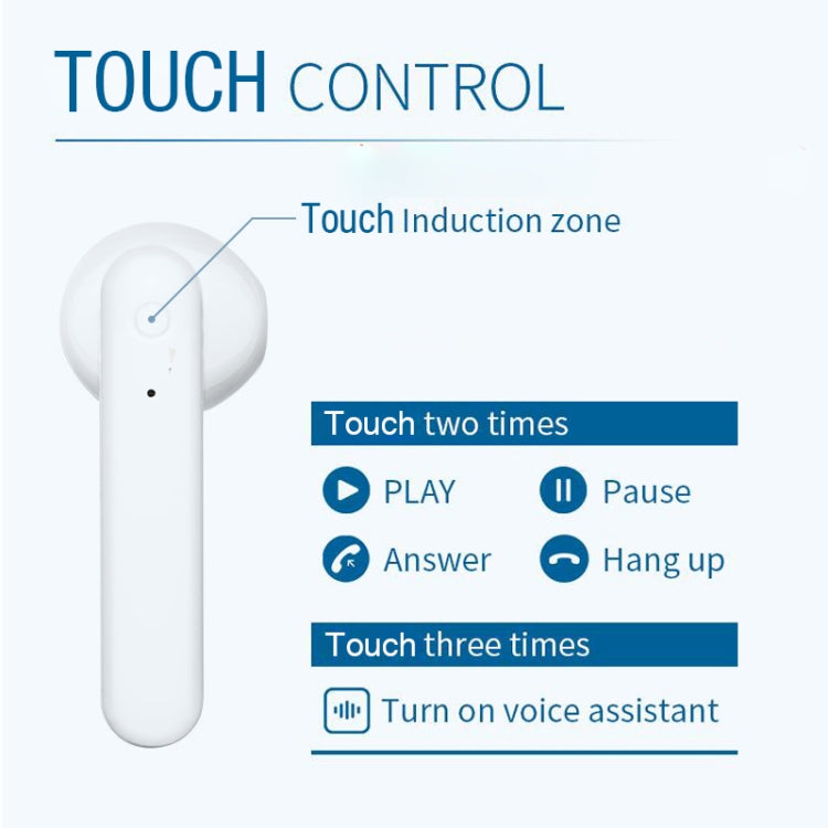 X26 TWS Bluetooth 5.0 Wireless Touch Bluetooth Earphone with Magnetic Attraction Charging Box, Support Voice Assistant & Call(White)