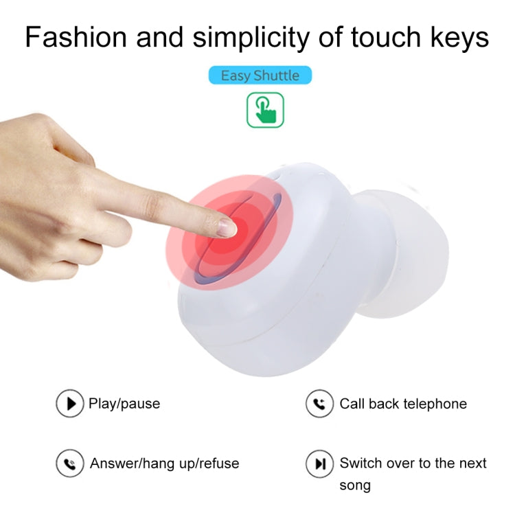 TI8S TWS Dazzling Wireless Stereo Bluetooth 5.0 Earphones with Charging Case(White)