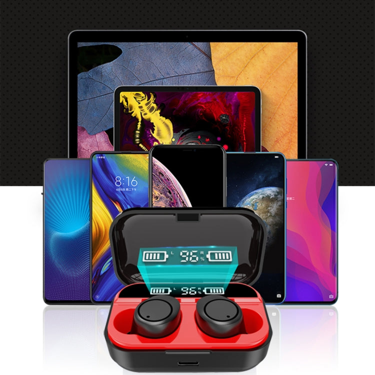 X5 TWS Bluetooth V5.0 Wireless Stereo Headset with Charging Case and Digital Display, Support Intelligent Pairing(Black Red) - TWS Earphone by PMC TechLife | Online Shopping South Africa | PMC TechLife