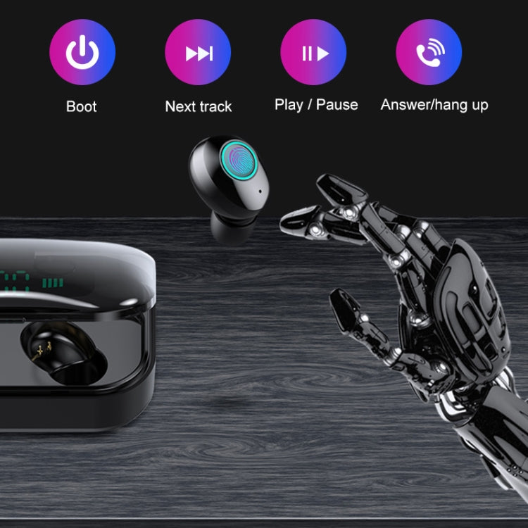 M7 TWS V5.0 Binaural Wireless Stereo Bluetooth Headset with Charging Case and Digital Display(White)