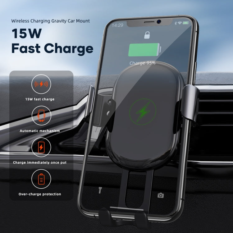 ROCK W31 Car Gravity Wireless Charging Air Outlet Bracket - Wireless Charger Holders by ROCK | Online Shopping South Africa | PMC TechLife | Buy Now Pay Later Mobicred